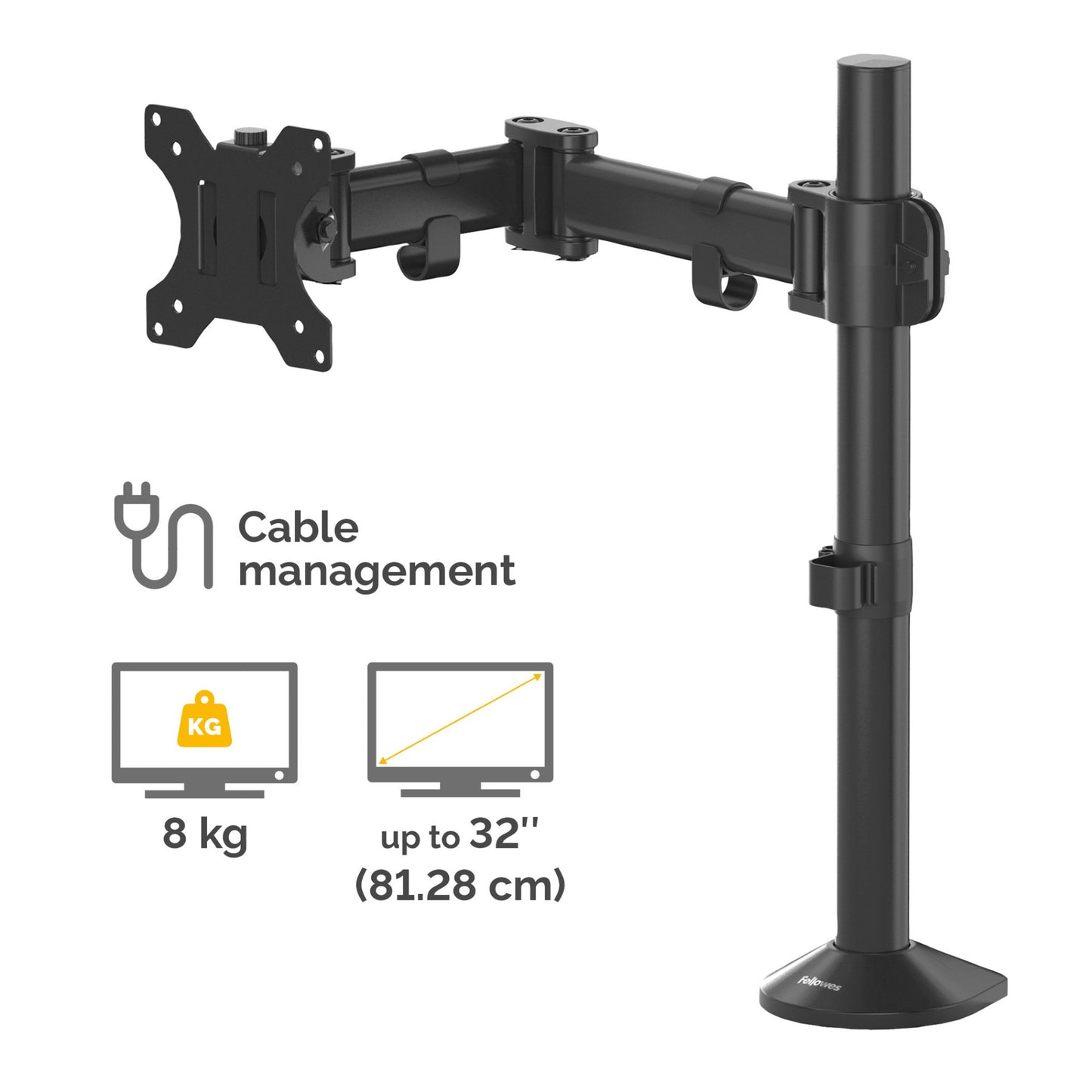 Fellowes Reflex Monitor Arm - Monitor Mount for 8KG 32 Inch Screens - Adjustable