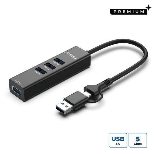 Microconnect USBHUB4-2IN1 interface hub USB 3.2 Gen 1 (3.1 Gen 1) Type-A 5000 Mbit/s