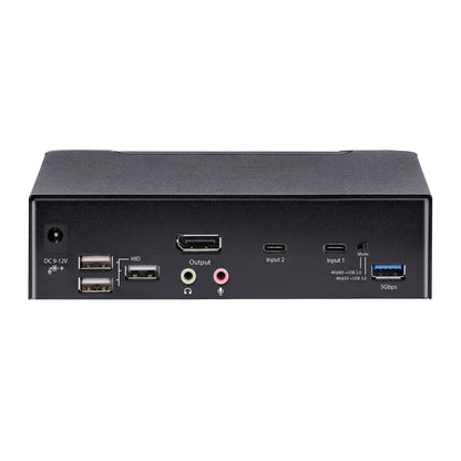 StarTech.com 2-Port USB-C KVM Switch, Single 4K 60Hz DisplayPort Monitor, 3.5mm
