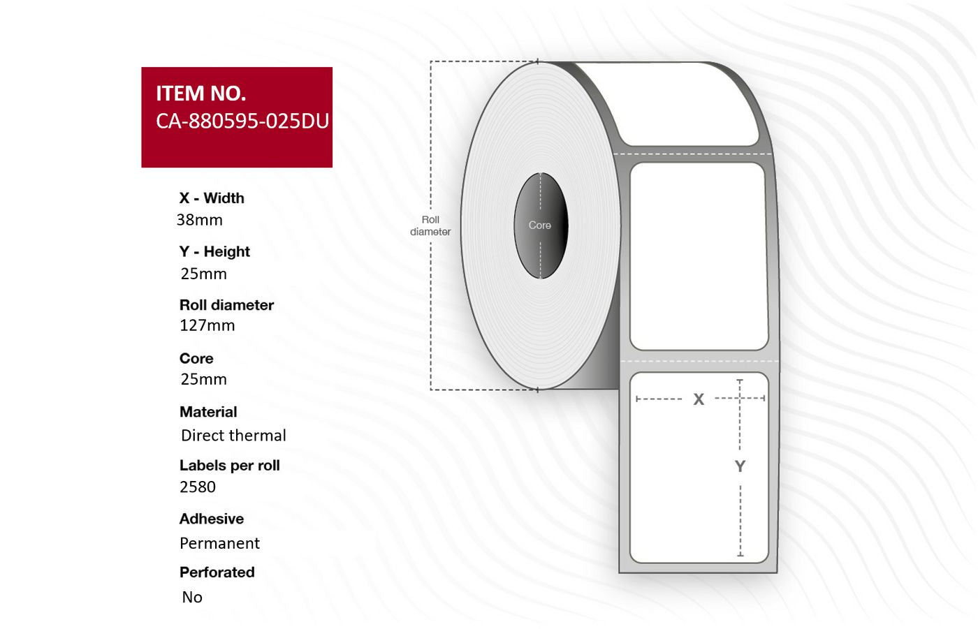 CAPTURE CA-880595-025DU printer label White Labels