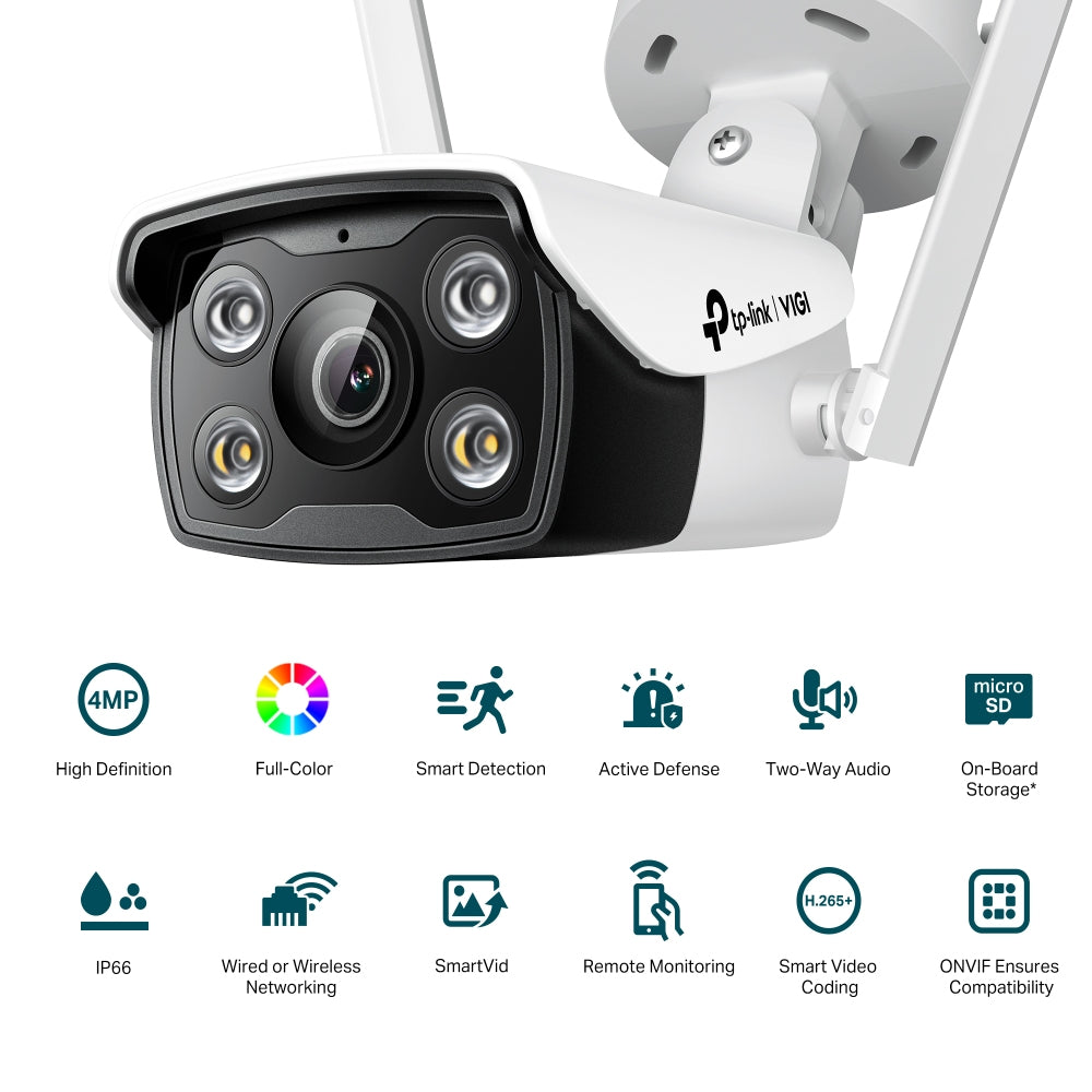 TP-LINK VIGI 4MP Outdoor Full-Color Wi-Fi Bullet Network Camera