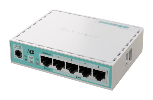 Mikrotik hEX wired router Gigabit Ethernet White Networking