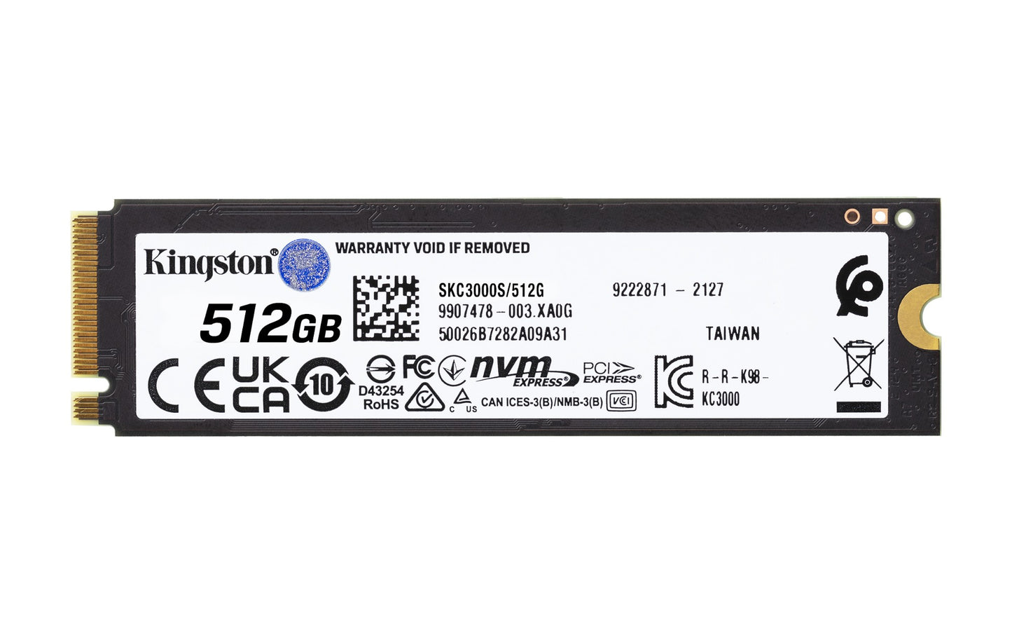 Kingston Technology SKC3000S/512G 512GB M.2 NVMe PCIe Gen4 SSD
