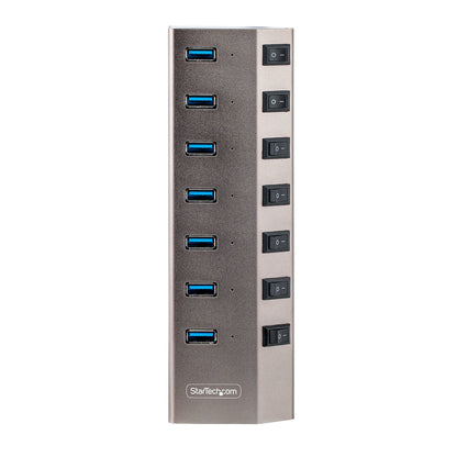 StarTech.com 7 Port Self-Powered USB C Hub with Individual On/Off Switches, USB 3.0