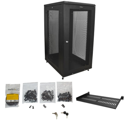 StarTech.com 24U Enterprise-Grade Server Rack Cabinet Kit, 19in Enclosed 4-Post Rack