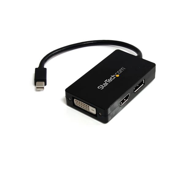 StarTech.com Travel A/V adapter: 3-in-1 Mini DisplayPort to DisplayPort DVI or HDMI Cable