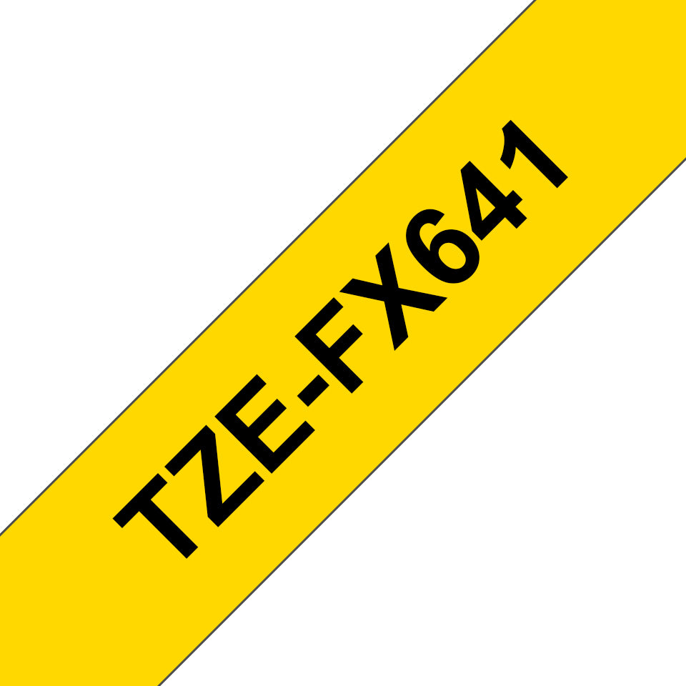 Brother TZE-FX641 DirectLabel black on yellow Laminat 18mm x 8m for Brother P-Touch Labels