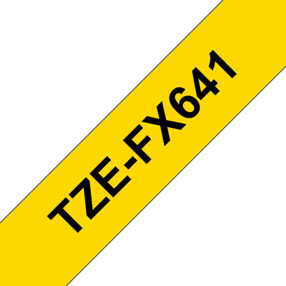 Brother TZE-FX641 DirectLabel black on yellow Laminat 18mm x 8m for Brother P-Touch Labels