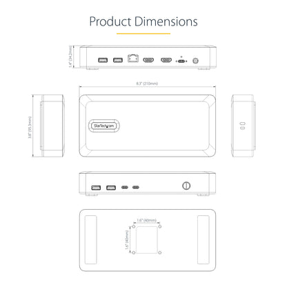 StarTech.com Dual-Monitor USB4 USB-C Docking Station 100W