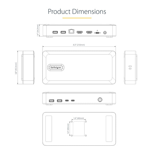 StarTech.com Dual-Monitor USB4 USB-C Docking Station 100W
