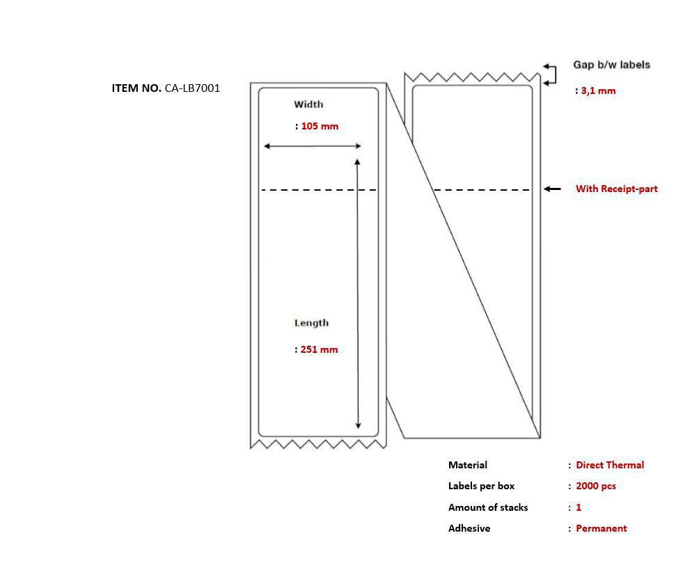 CAPTURE CA-LB7001 printer label White Labels