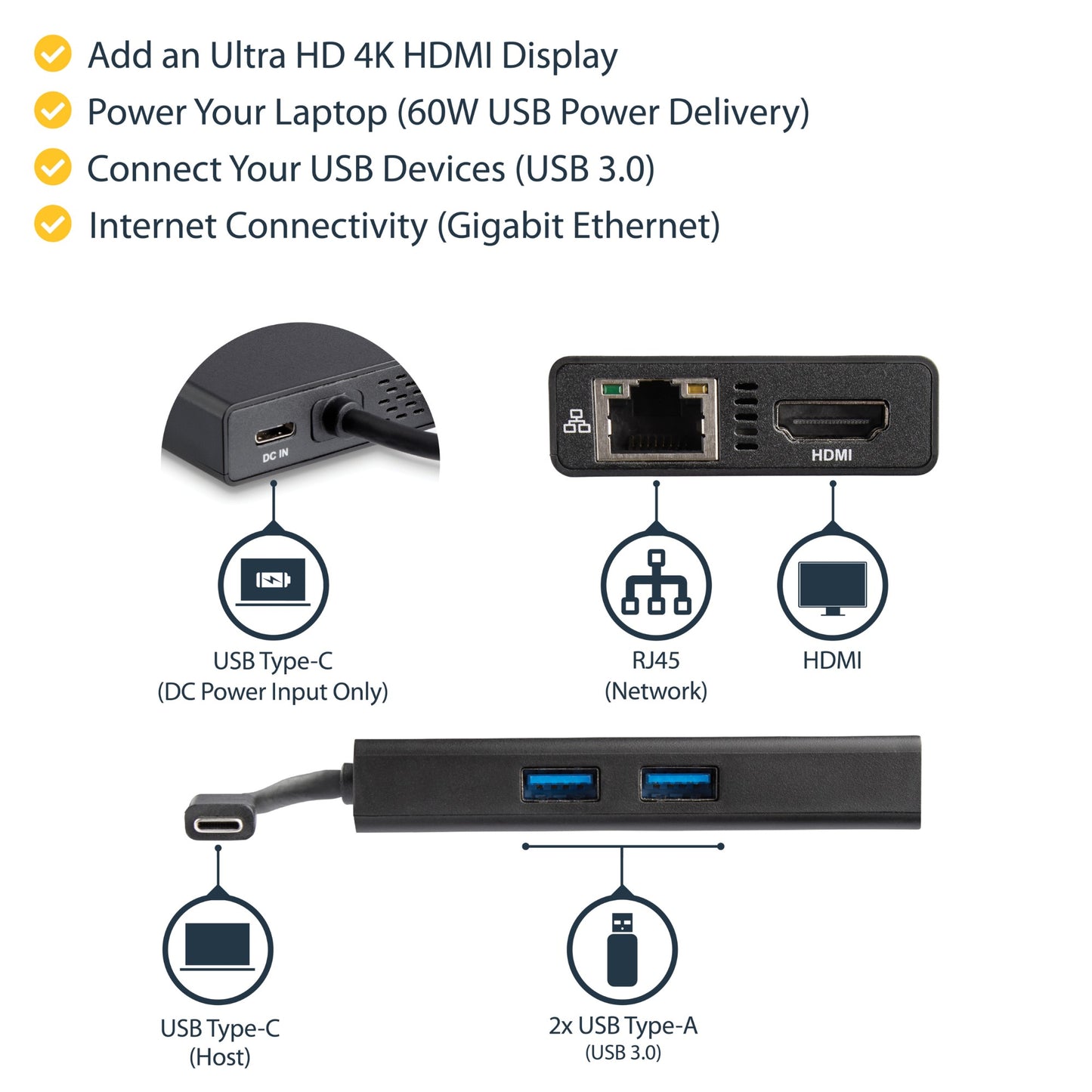 StarTech.com Multiport Adapter Travel USB-C Docking Station 60W