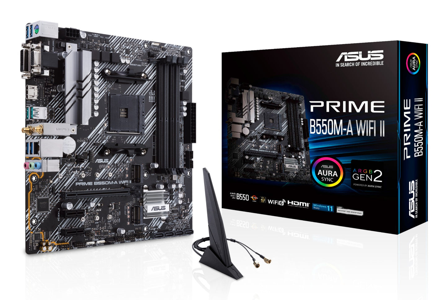 ASUS PRIME B550M-A WIFI II AMD B550 Socket AM4 micro ATX Motherboard