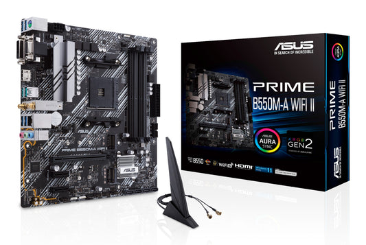 ASUS PRIME B550M-A WIFI II AMD B550 Socket AM4 micro ATX Motherboard
