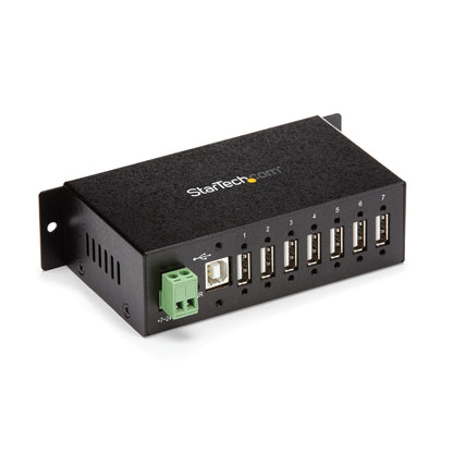 StarTech.com 7-Port USB 2.0 Hub - Metal Industrial USB-A Hub with ESD Protection &