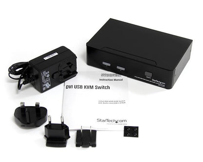 StarTech.com 2 Port DVI USB KVM Switch with Audio and USB 2.0 Hub - TAA