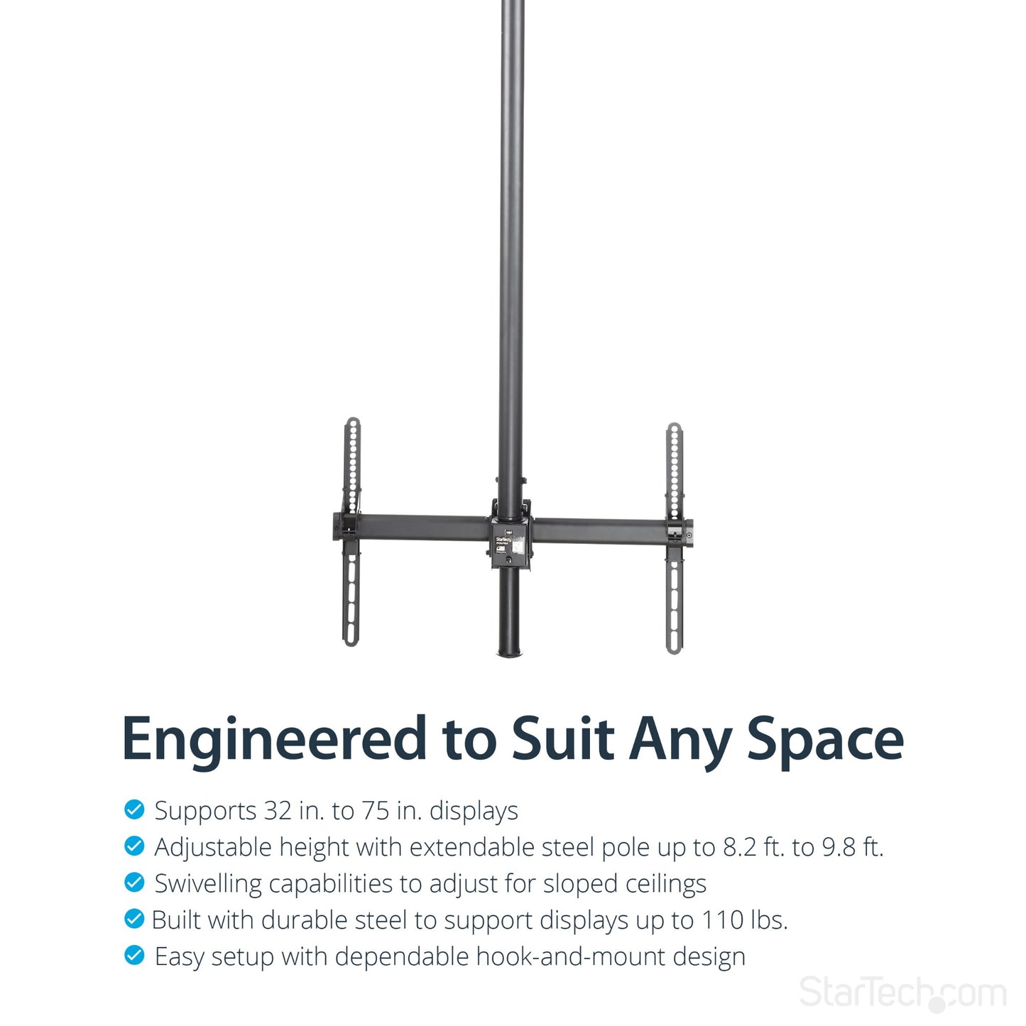 StarTech.com TV Ceiling Mount - Full-Motion Universal Hanging Single Screen Mount (ILPTBLP)
