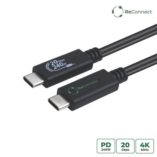 Microconnect ECO-USB3.2CC1 USB cable USB 3.2 Gen 2x2 1 m USB C Black
