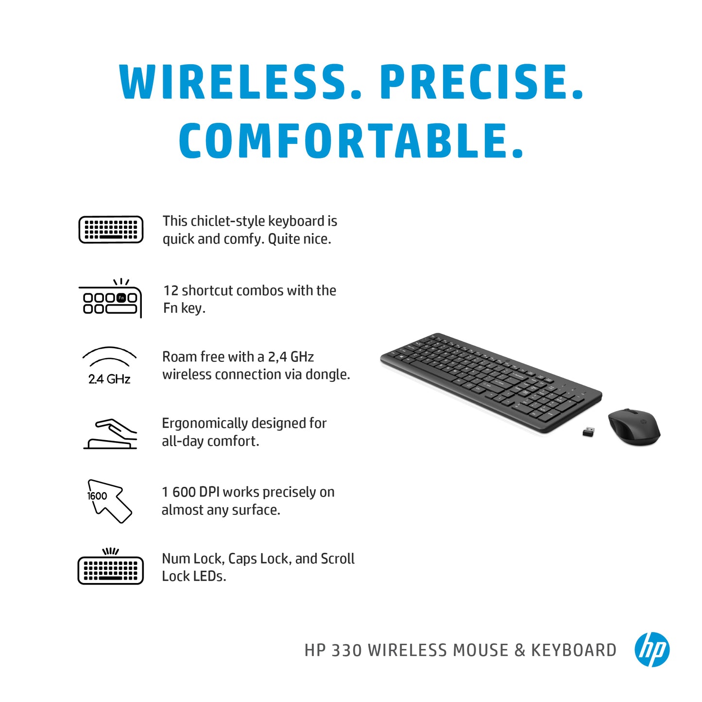 HP 330 Combination Wireless Keyboard & Mouse Combo