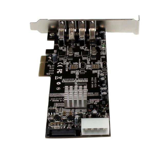 StarTech.com 4 Port PCI Express PCIe SuperSpeed (5Gbps) USB 3.0 Card Adapter w/ 2 Hub