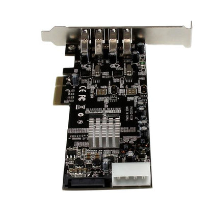 StarTech.com 4 Port PCI Express PCIe SuperSpeed (5Gbps) USB 3.0 Card Adapter w/ 2 Hub