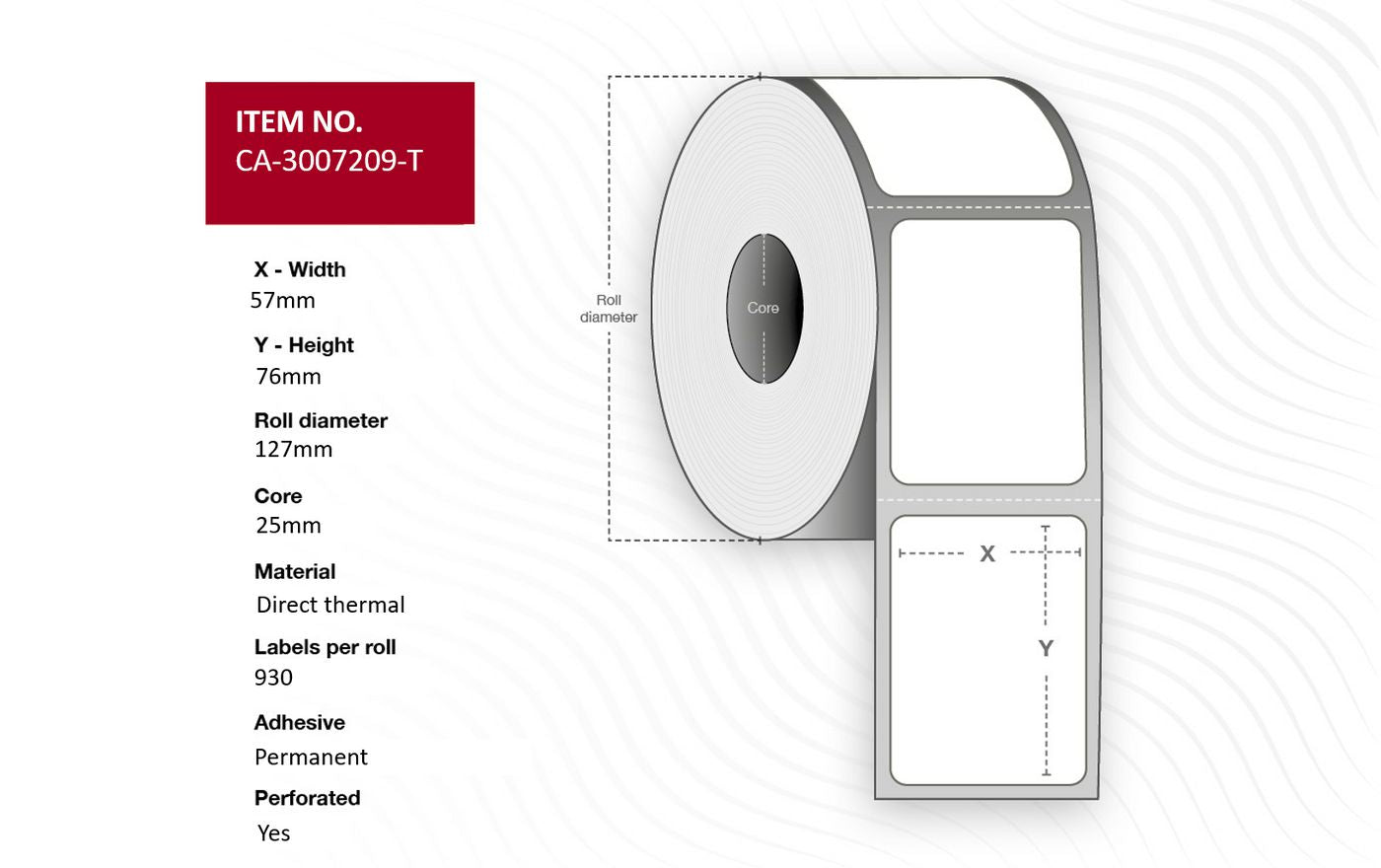 CAPTURE CA-3007209-T printer label White Labels