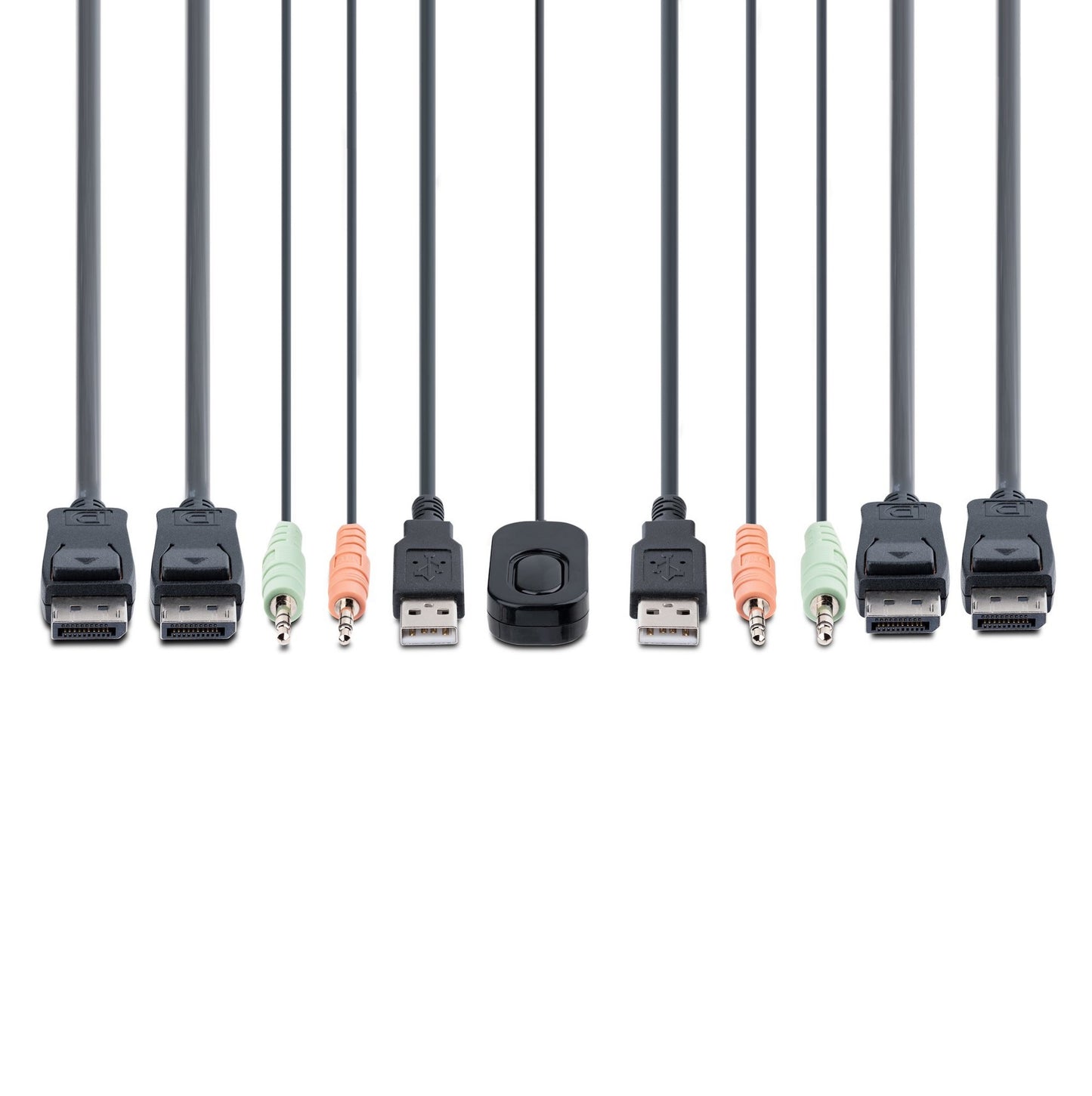 StarTech.com 2-Port Dual-Monitor DisplayPort Cable KVM Switch, 4K 60Hz, Compact KVM