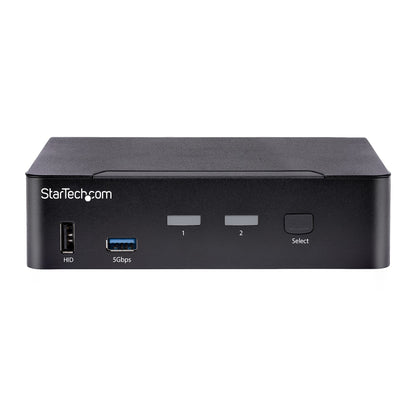 StarTech.com 2-Port USB-C KVM Switch, Single 4K 60Hz DisplayPort Monitor, 3.5mm