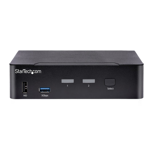 StarTech.com 2-Port USB-C KVM Switch, Single 4K 60Hz DisplayPort Monitor, 3.5mm