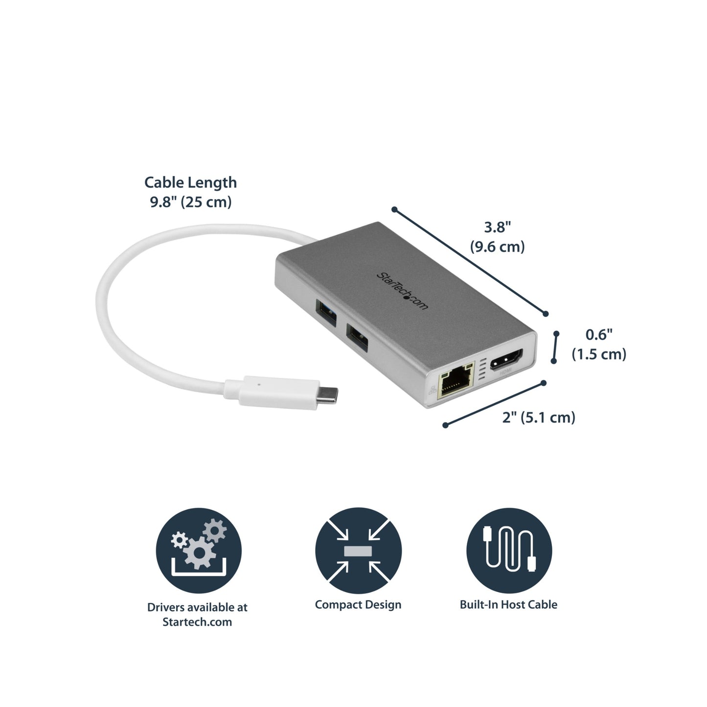 StarTech.com Multiport Adapter Travel USB-C Docking Station 60W