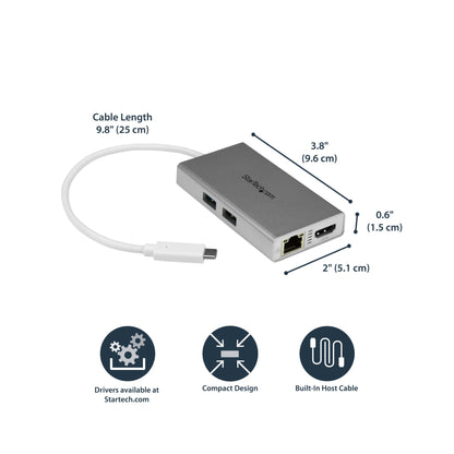 StarTech.com Multiport Adapter Travel USB-C Docking Station 60W