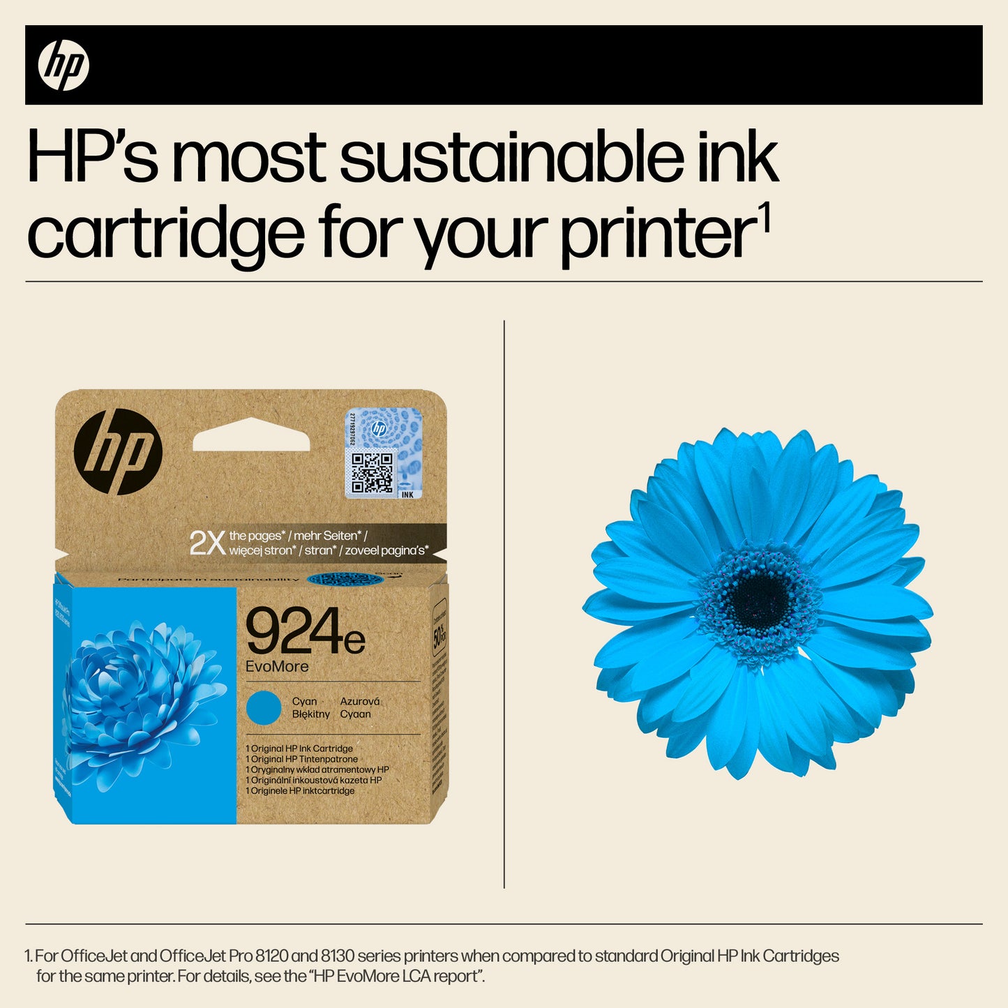 HP 4K0U7NE/924E Cyan Ink Cartridge (800 pages)