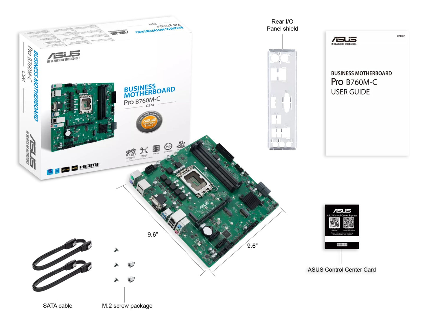 ASUS PRO B760M-C-CSM Intel B760 LGA 1700 micro ATX Motherboard