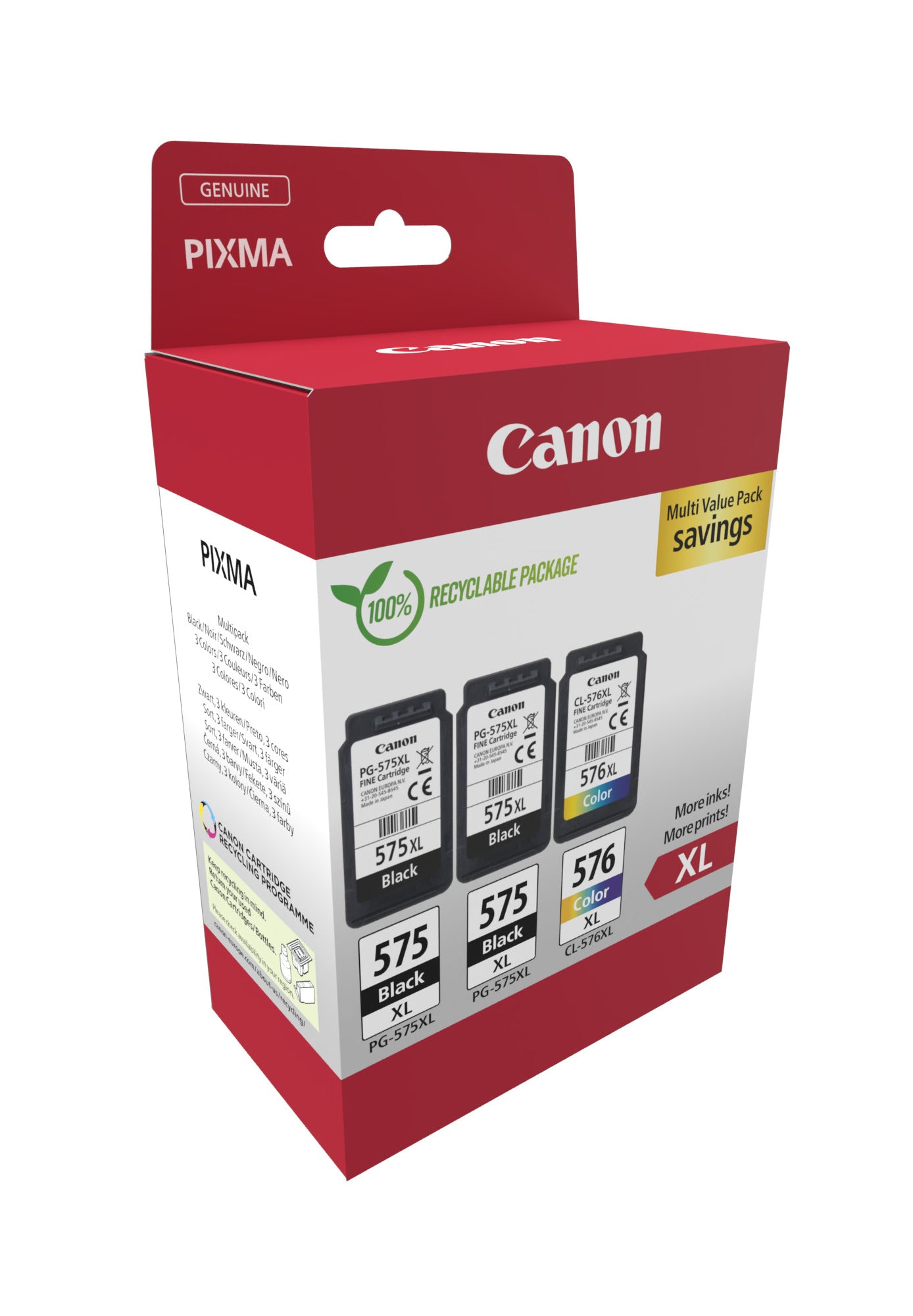 Canon 5437C004/PG-575XL+CL-576XL Black Ink Cartridge (Canon Pixma TS 3550 i)