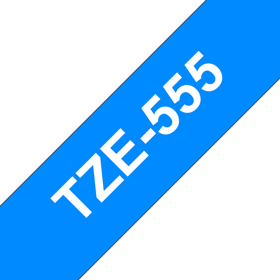 Brother TZE-555 DirectLabel white on blue Laminat 24mm x 8m for Brother P-Touch TZ Labels