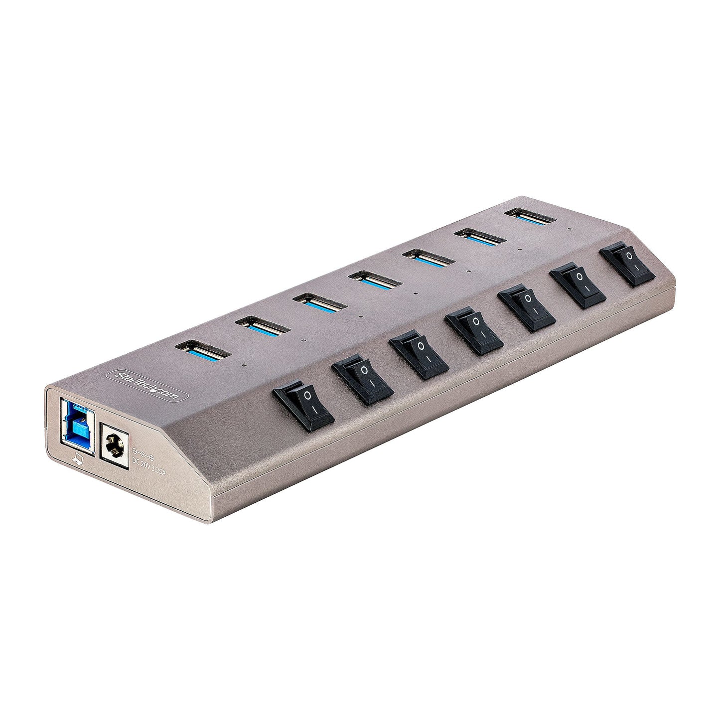 StarTech.com 7 Port Self-Powered USB C Hub with Individual On/Off Switches, USB 3.0
