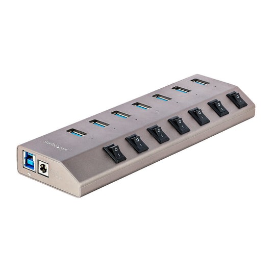 StarTech.com 7 Port Self-Powered USB C Hub with Individual On/Off Switches, USB 3.0