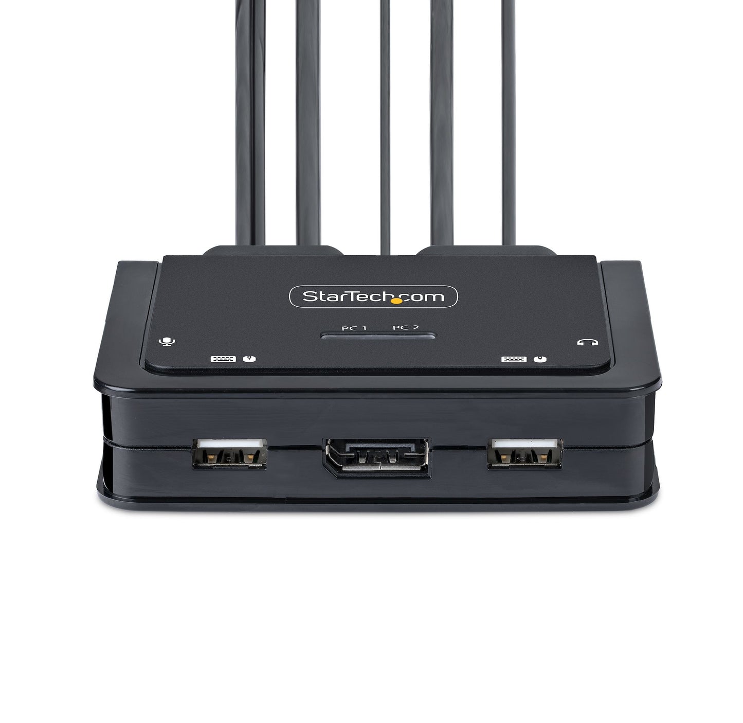 StarTech.com 2-Port USB-C Cable KVM Switch, 4K 60Hz DisplayPort Output, Compact KVM