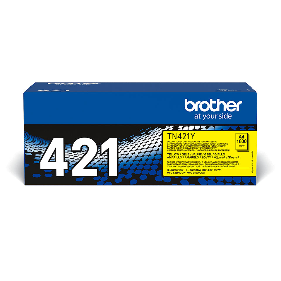 Brother TN-421Y Yellow Toner Cartridge (1.8K pages)