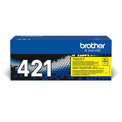 Brother TN-421Y Yellow Toner Cartridge (1.8K pages)