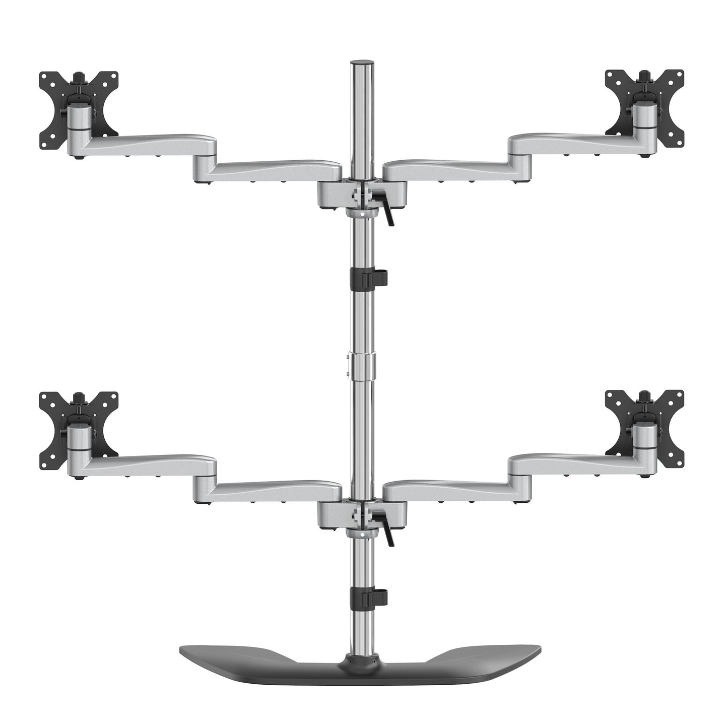 StarTech.com Desktop Quad Monitor Stand - Ergonomic VESA 4 Monitor Arm (2x2) up to Mount