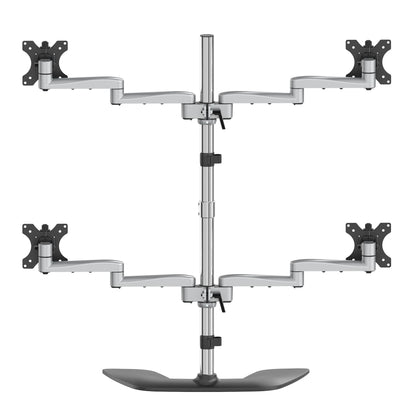 StarTech.com Desktop Quad Monitor Stand - Ergonomic VESA 4 Monitor Arm (2x2) up to Mount