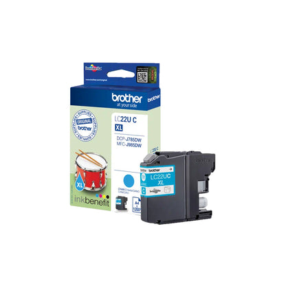 Brother LC-22UC Cyan Ink Cartridge (1.2K pages, Brother DCP-J 785)