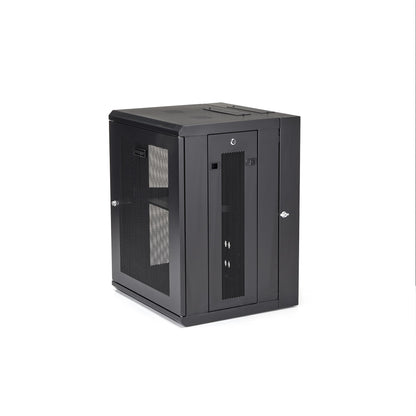 StarTech.com 4-Post 15U Wall Mount Network Cabinet with 1U Shelf, 19" Hinged Rack