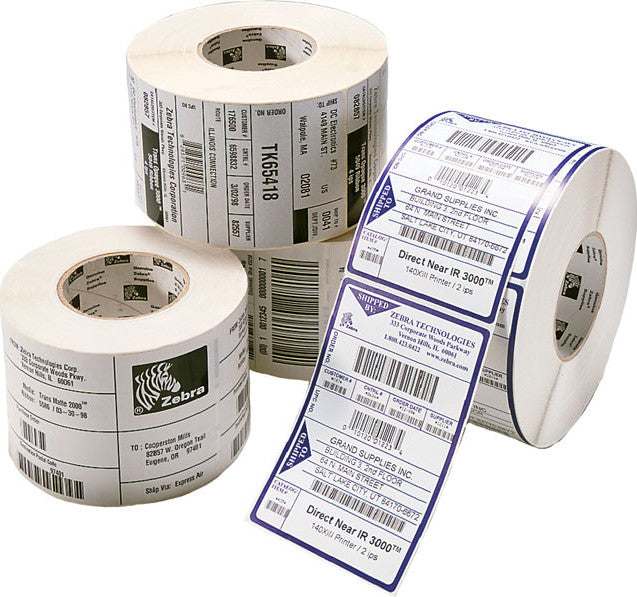 Zebra Z-Perform 1000D White Perm Adhesive Labels