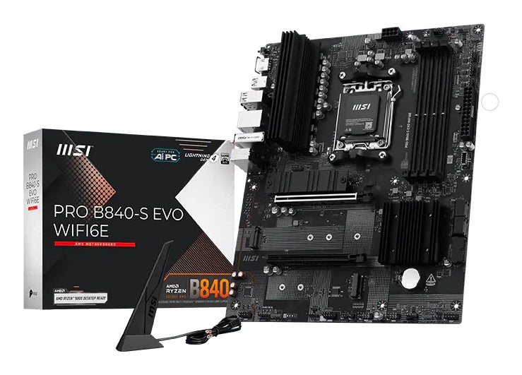 MSI Pro B840-S EVO WIFI6E AMD B840 Socket AM5 ATX Motherboard