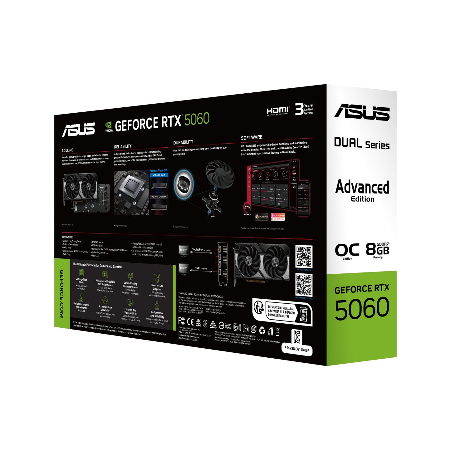 ASUS Dual -RTX5060-O8G-A NVIDIA GeForce RTX 5060 8 GB GDDR7 Hub