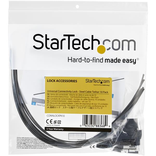 StarTech.com 10-Pack Security Cable Tethers for Adapters & Dongles - Universal Cable