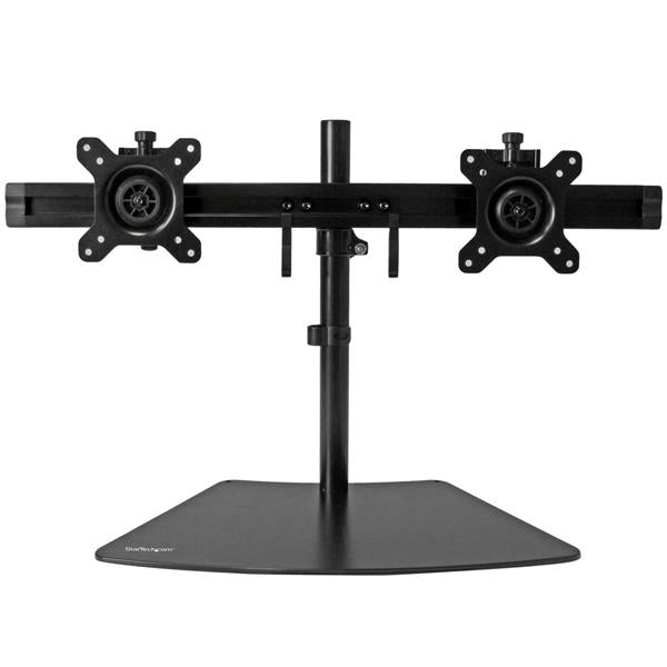 StarTech.com Dual-Monitor Stand - Horizontal - Black - For up to 24" (17.6lb/8kg) Mount