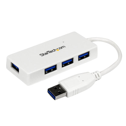 StarTech.com Portable 4 Port SuperSpeed Mini USB 3.0 Hub - White~Portable 4 Port